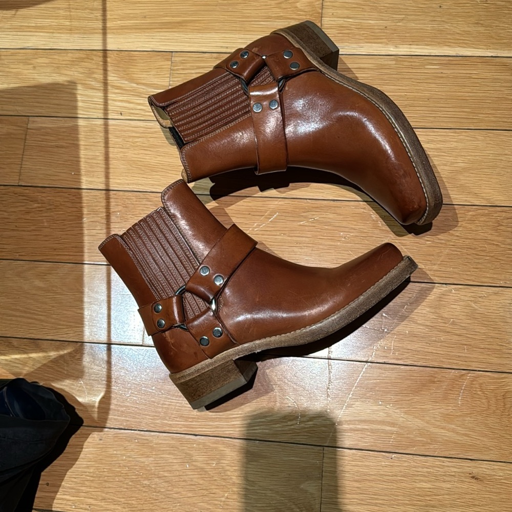 RE/DONE Short Cavalry Boot Warm Caramel - like new!